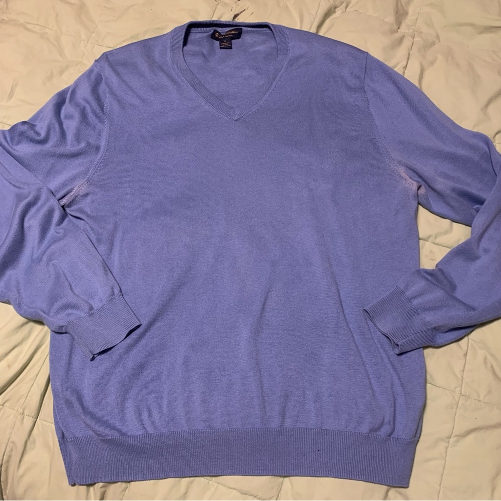 Brooks Brothers Blue Supima Cotton Sweater